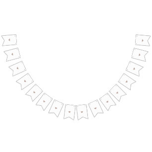 Bannière À Fanions un motif de fleurs brun et blanc sur un noir noir