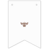 Bannière À Fanions un motif de fleurs brun et blanc sur un noir noir (Premier drapeau)