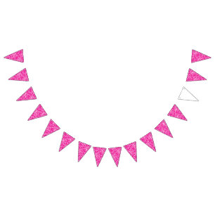 Bannière À Fanions Un motif floral complexe en rose et blanc, art