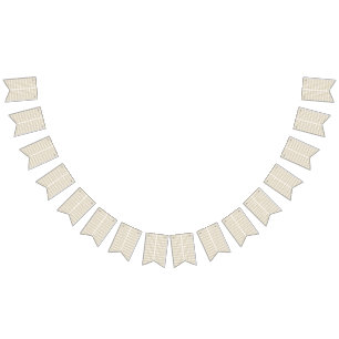 Bannière À Fanions un motif géométrique blanc et or