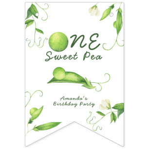 Bannière À Fanions Un premier anniversaire de Sweet Pea