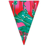 Bannière À Fanions Une étonnante écharpe rouge et verte avec fleurs e (Troisième drapeau)