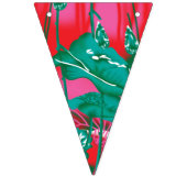 Bannière À Fanions Une étonnante écharpe rouge et verte avec fleurs e (Deuxième drapeau)