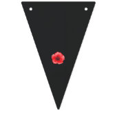 Bannière À Fanions une fleur rouge avec un centre noir sur un dossier (Troisième drapeau)