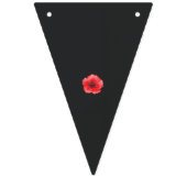 Bannière À Fanions une fleur rouge avec un centre noir sur un dossier (Deuxième drapeau)