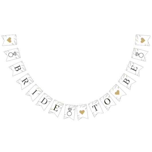 Bannière À Fanions Une mariée verte minimale pour être une Fête des m (Tout)