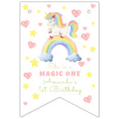 Bannière À Fanions Unicorn Rainbow Magic One First Birthday (Deuxième drapeau)