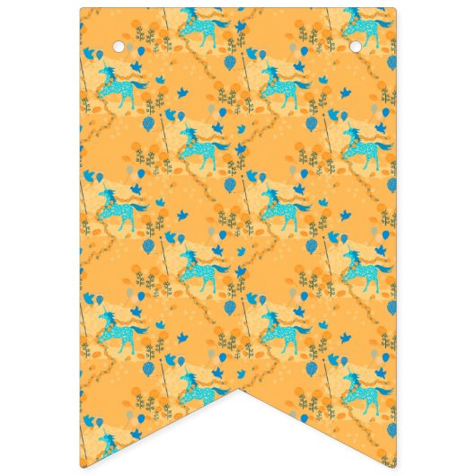 Bannière À Fanions Unicorne bleue (Deuxième drapeau)