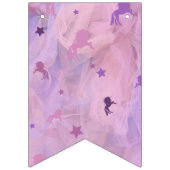 Bannière À Fanions unicorne rose et violet et design d'étoiles - fill (Troisième drapeau)
