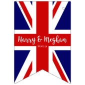 Bannière À Fanions Union Jack personnalisée | Mariage royal (Troisième drapeau)