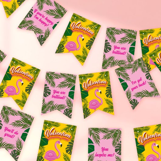 Bannière À Fanions Vacances de validation Pinky