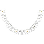 Bannière À Fanions Verdure minimale Mlle à Mme douche nuptiale rustiq (Tout)