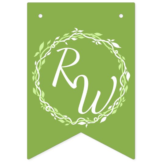 Bannière À Fanions Verdure rustique | Vin Mariage Marié (Deuxième drapeau)