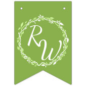 Bannière À Fanions Verdure rustique | Vin Mariage Marié (Premier drapeau)