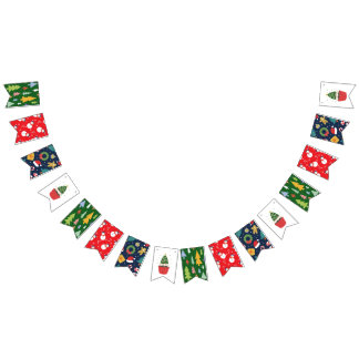 Bannière À Fanions Versatile Four-Design Christmas Party Bunting