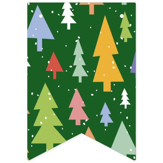 Bannière À Fanions Versatile Four-Design Christmas Party Bunting (Premier drapeau)