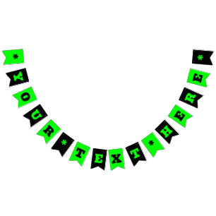 Bannière À Fanions Vert électrique néon et couleur noire Personnali