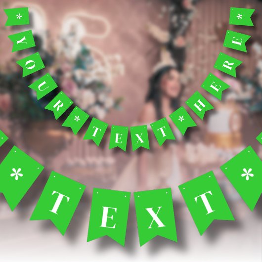 Bannière À Fanions Vert néon uni | Sur mesure