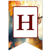 Bannière À Fanions Vibes d'automne Aquarelle Cerf - Anniversaire (Deuxième drapeau)