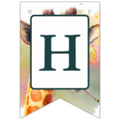 Bannière À Fanions Vibes d'été Aquarelle Giraffe - Anniversaire (Deuxième drapeau)