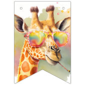 Bannière À Fanions Vibes d'été Aquarelle Giraffe - Anniversaire (Premier drapeau)