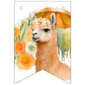 Bannière À Fanions Vibes d'été Aquarelle Llama - Anniversaire (Premier drapeau)