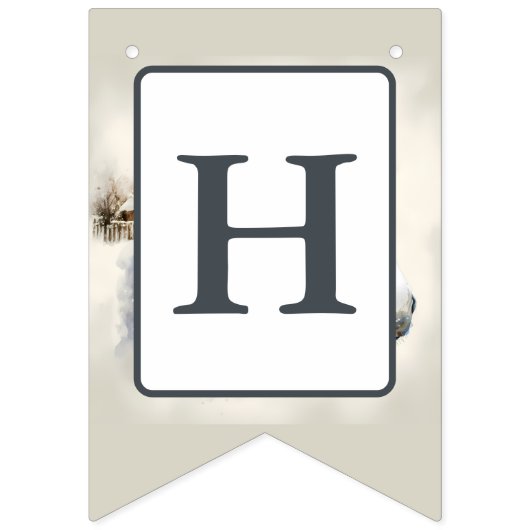 Bannière À Fanions Vibes d'hiver Aquarelle âne - Anniversaire (Deuxième drapeau)