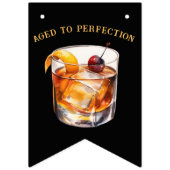 Bannière À Fanions Vieilli à la perfection, Anniversaire de mode (Premier drapeau)