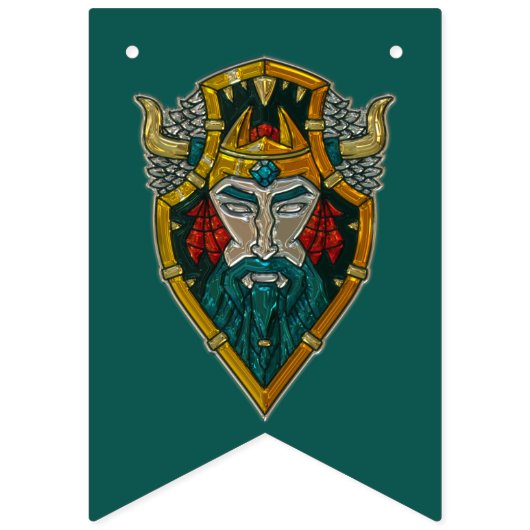 Bannière À Fanions Viking Age Portrait Métallurgique (Premier drapeau)
