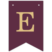 Bannière À Fanions Vin mariage Couleur Golden Bride Groom Noms Simple (Deuxième drapeau)