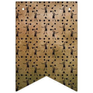 Bannière À Fanions Vintage Black Circus Strongman Carnival déçu