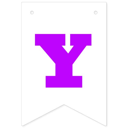 Bannière À Fanions Violet néon et blanc | Personnaliser  (Deuxième drapeau)