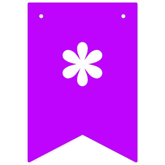 Bannière À Fanions Violet néon et blanc | Personnaliser (Premier drapeau)