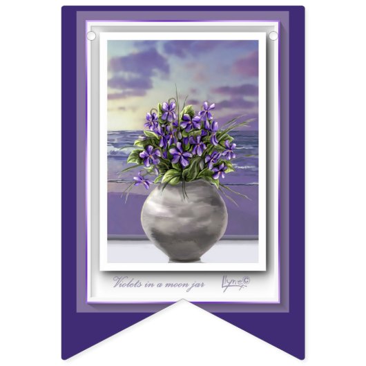 Bannière À Fanions violettes dans un bocal de lune (Deuxième drapeau)