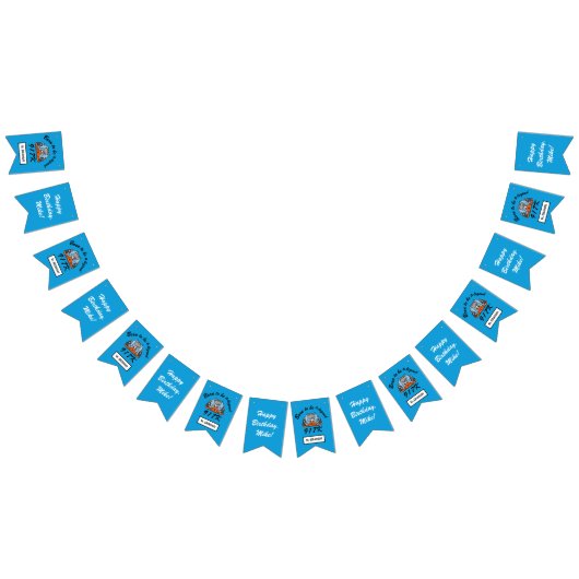 Bannière À Fanions Voiture de course de garçon de joyeux anniversaire (Tout)