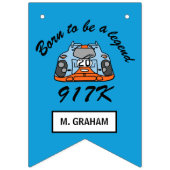 Bannière À Fanions Voiture de course de garçon de joyeux anniversaire (Premier drapeau)