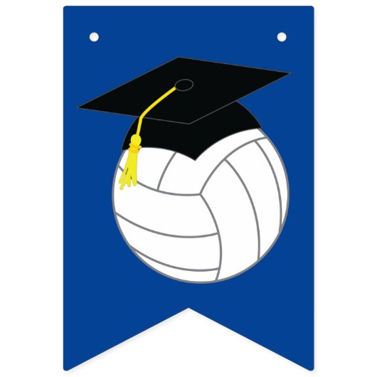 Bannière À Fanions Volleyball Graduation Sports Blue (Premier drapeau)