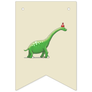 Bannière À Fanions Walter le dinosaure vert