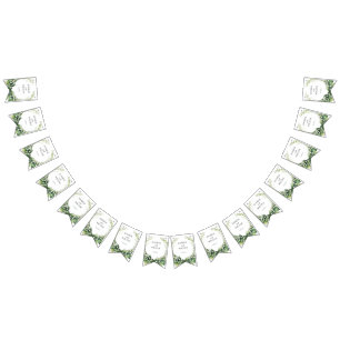 Bannière À Fanions Watercolor Lily de la fête de mariage nuptiale de