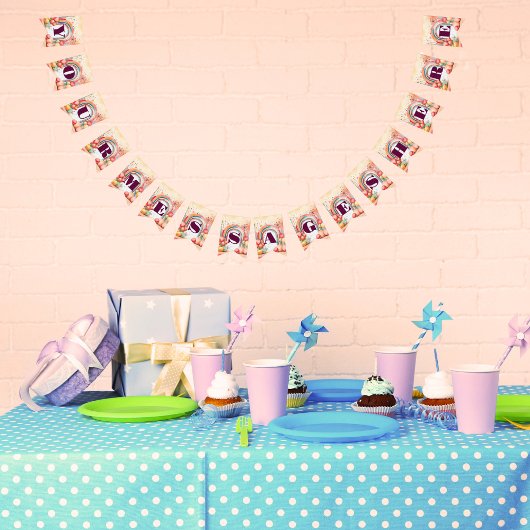 Bannière À Fanions Watercolor Rainbow Bliss Party