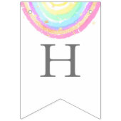 Bannière À Fanions Watercolor Rainbow fête d'anniversaire (Deuxième drapeau)