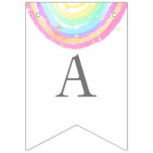 Bannière À Fanions Watercolor Rainbow fête d'anniversaire (Troisième drapeau)