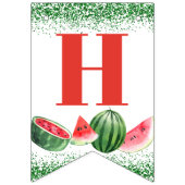 Bannière À Fanions Watermelon Green Parties scintillant Custom 3 Phot (Deuxième drapeau)