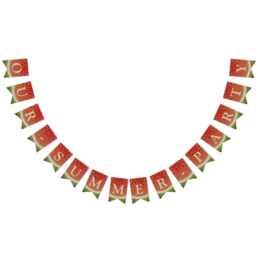 Bannière À Fanions Watermelon Slices Fête d'été personnalisée (Tout)