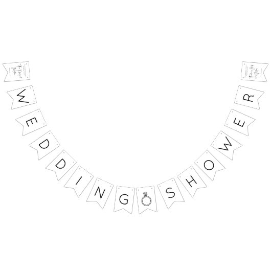 Bannière À Fanions Wedding shower de script moderne (Tout)