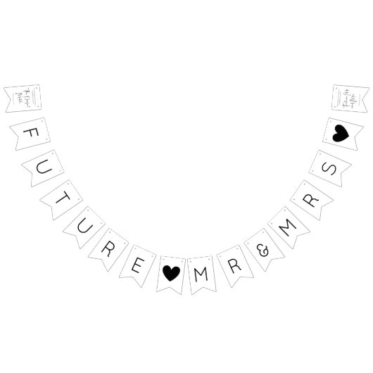 Bannière À Fanions Wedding shower de script moderne (Tout)