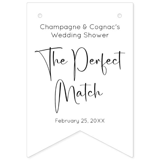 Bannière À Fanions Wedding shower de script moderne (Premier drapeau)