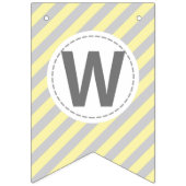 Bannière À Fanions Welcome Baby - Jaune clair et gris (Troisième drapeau)