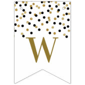 Bannière À Fanions Welcome Back Banner Black Gold Confetti (Deuxième drapeau)
