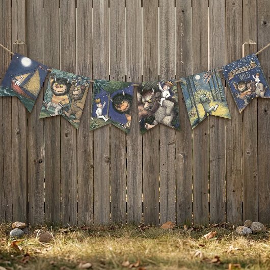 Bannière À Fanions Where the Wild Things Are Illustrated